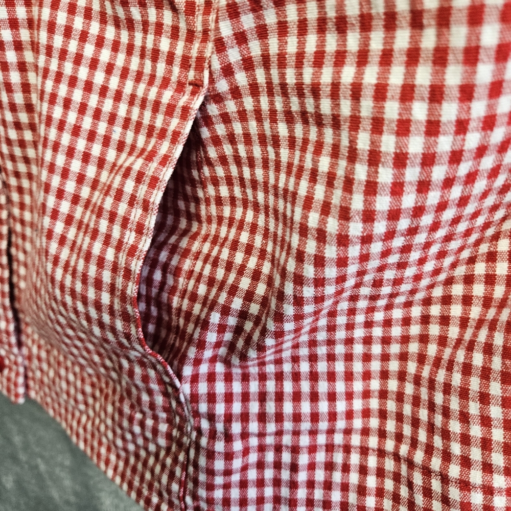 Red Checkered Button-Up Shirt - image 3